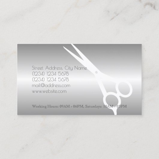 Moderne metalen bekleding visitekaartje (Achterkant)