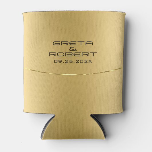 Moderne metalen blik goudstaal blikjeskoeler (Voorkant)