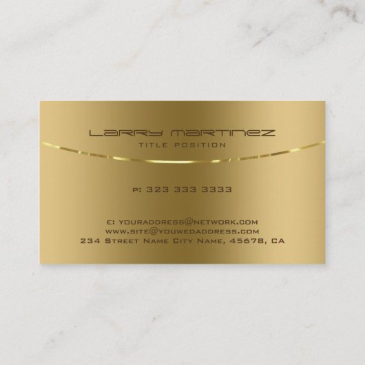 Moderne metalen blik goudstaal visitekaartje (Achterkant)