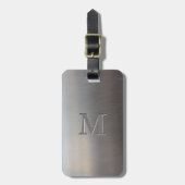 Moderne metalen blikmonogram bagagelabel (Voorkant verticaal)