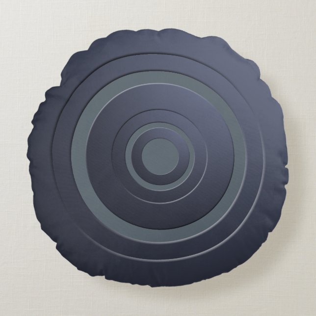 Moderne metalen cirkels blauw met elke kleur rond kussen (Voorkant)