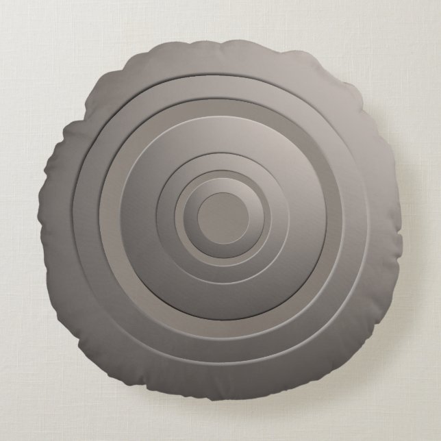 Moderne metalen cirkels zilver met elke kleur rond kussen (Voorkant)