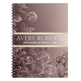 Moderne metalen elegant floraal notitieboek