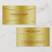 Moderne metalen faux Gold-achtergrond Visitekaartje (Voorkant / Achterkant)