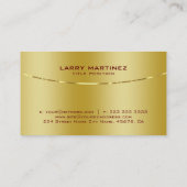Moderne metalen faux Gold-achtergrond Visitekaartje (Achterkant)