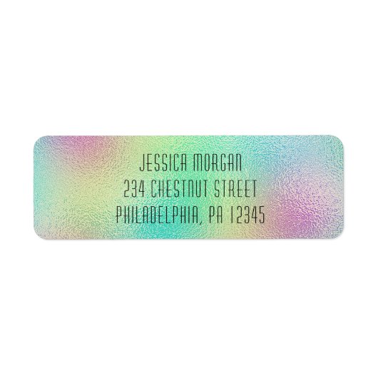 Moderne metalen folie retouradreslabel etiket (Voorkant)