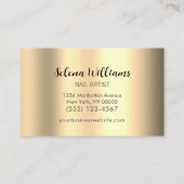 Moderne metalen gouden scripts geavanceerd visitekaartje (Achterkant)