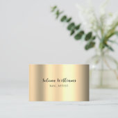 Moderne metalen gouden scripts geavanceerd visitekaartje (Staand voorkant)