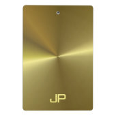 Moderne metalen goudlook elegant monogram mini klembord (Achterkant)