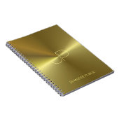 Moderne metalen goudmonogram Sjabloon Notitieboek (Rechterzijde)