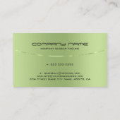 Moderne metalen groene vormgeving Roestvrij staal Visitekaartje (Achterkant)