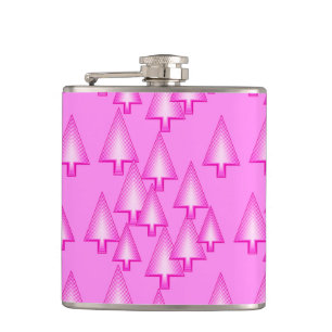 Moderne metalen kerstbomen - orchidee roze heupfles