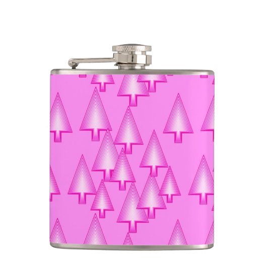 Moderne metalen kerstbomen - orchidee roze heupfles (Voorkant)
