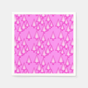 Moderne metalen kerstbomen - orchidee roze servetten