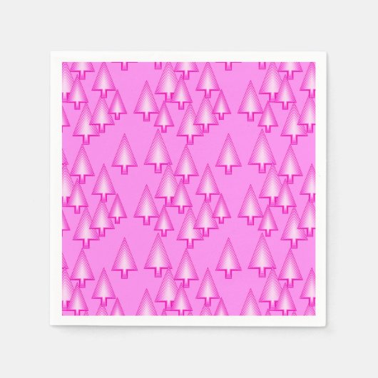 Moderne metalen kerstbomen - orchidee roze servetten (Voorkant)
