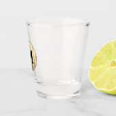 Moderne metalen klassieke monogram geborsteld meta shot glas (Rechts)