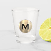 Moderne metalen klassieke monogram geborsteld meta shot glas (Voorkant)