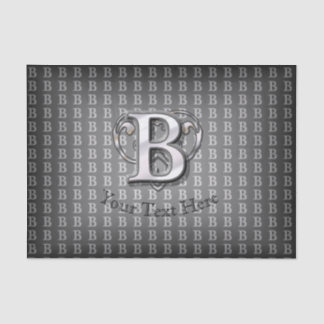 Moderne metalen monogram (B) Tissuepapier
