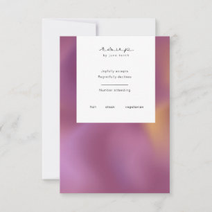Moderne metalen ombre maaltijd keuze RSVP kaart