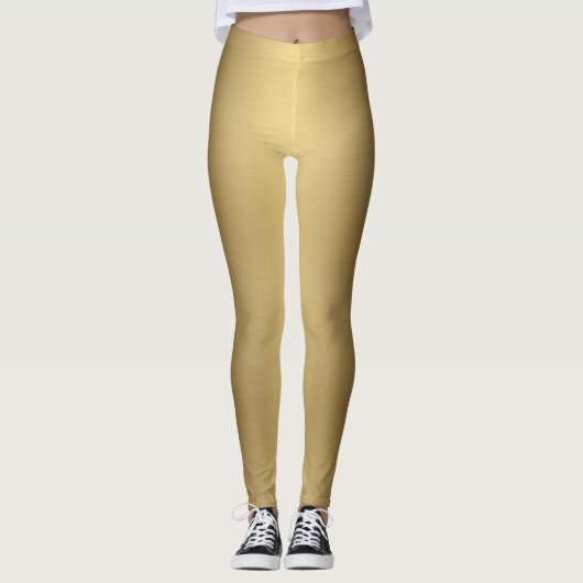 Moderne metalen ombre Solid Gold Leggings (Voorkant)