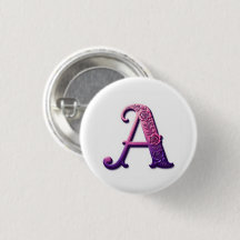Moderne Metalen Rosemaling Letter A, Roze/Paars