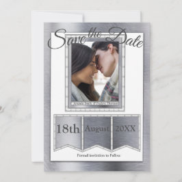 Moderne metalen textuur save the date