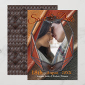 Moderne metalen textuur save the date (Voorkant / Achterkant)