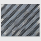 Moderne Metalen Textuur Zwart & Grijs Inpakpapier (Vlak)