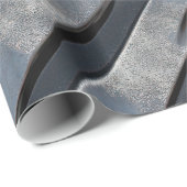 Moderne Metalen Textuur Zwart & Grijs Inpakpapier (Rol Hoek)