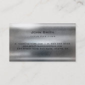 Moderne metalen zijden zilver Roestvrij staal Visitekaartje (Achterkant)