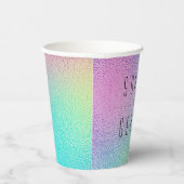 Moderne Metalfolie Bruiloft Bridal Shower Papier C Papieren Bekers (Rechts)