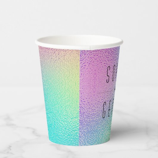 Moderne Metalfolie Bruiloft Bridal Shower Papier C Papieren Bekers (Rechts)