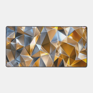 Moderne Metallic Abstract Goud Zilver Geometrisch Bureaumat