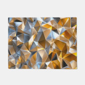 Moderne Metallic Abstract Goud Zilver Geometrisch Deurmat (Voorkant)