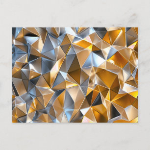 Moderne Metallic Abstract Goud Zilver Geometrisch Feestdagenkaart