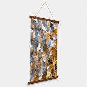 Moderne Metallic Abstract Goud Zilver Geometrisch Hangend Wandkleed (Gebogen)