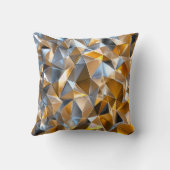 Moderne Metallic Abstract Goud Zilver Geometrisch Kussen (Achterkant)
