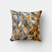 Moderne Metallic Abstract Goud Zilver Geometrisch Kussen (Voorkant)