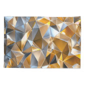 Moderne Metallic Abstract Goud Zilver Geometrisch Kussensloop (Achterkant)