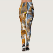 Moderne Metallic Abstract Goud Zilver Geometrisch Leggings (Achterkant)