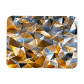 Moderne Metallic Abstract Goud Zilver Geometrisch Magneet (Horizontaal)