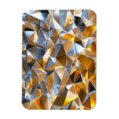 Moderne Metallic Abstract Goud Zilver Geometrisch Magneet (Verticaal)