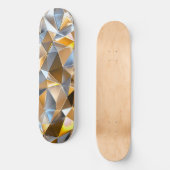 Moderne Metallic Abstract Goud Zilver Geometrisch Persoonlijk Skateboard (Voorkant)