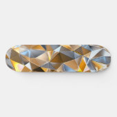 Moderne Metallic Abstract Goud Zilver Geometrisch Persoonlijk Skateboard (Horizontaal)