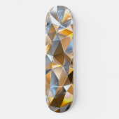 Moderne Metallic Abstract Goud Zilver Geometrisch Persoonlijk Skateboard (Voorkant)