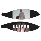 Moderne Metallic Basketball Naam Foto Basketball Basketbal (Panelen)