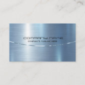 Moderne Metallic Blauw Geborsteld Aluminium Look Visitekaartje (Voorkant)