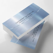 Moderne Metallic Blauw Geborsteld Aluminium Look Visitekaartje