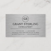 Moderne Metallic Consultant Luxe Monogram Visitekaartje (Voorkant)