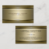 Moderne Metallic Faux Gold geborsteld aluminium lo Visitekaartje (Voorkant / Achterkant)